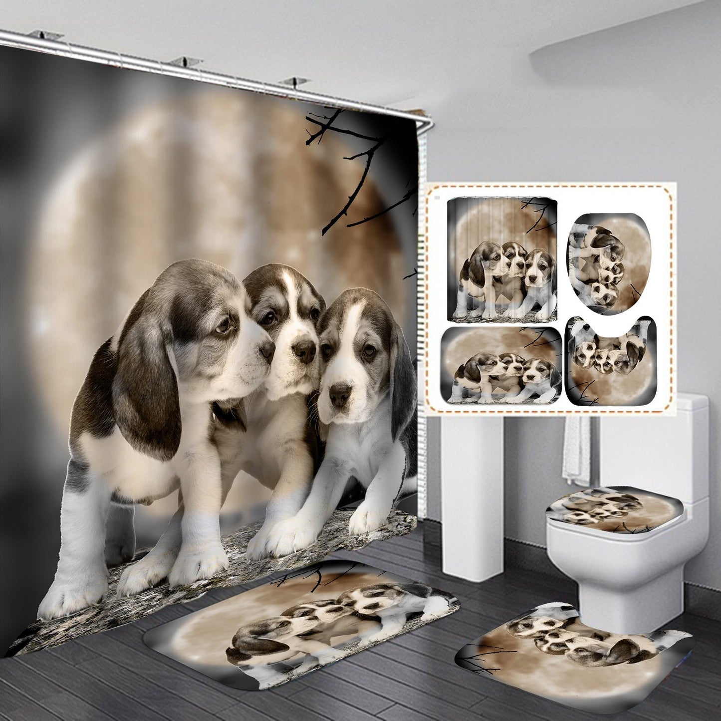 New Product Digital Printing Waterproof Polyester Shower Curtain - myrelevo