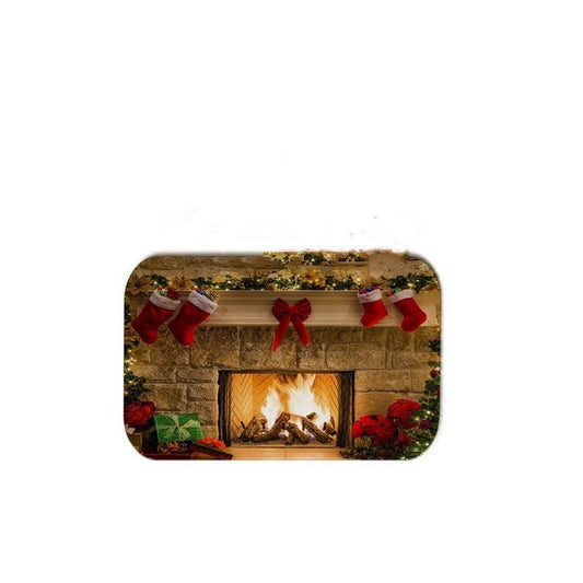 Christmas fireplace shower curtain - myrelevo