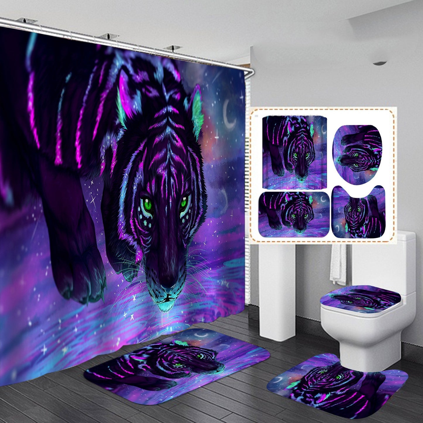 New Product Digital Printing Waterproof Polyester Shower Curtain - myrelevo