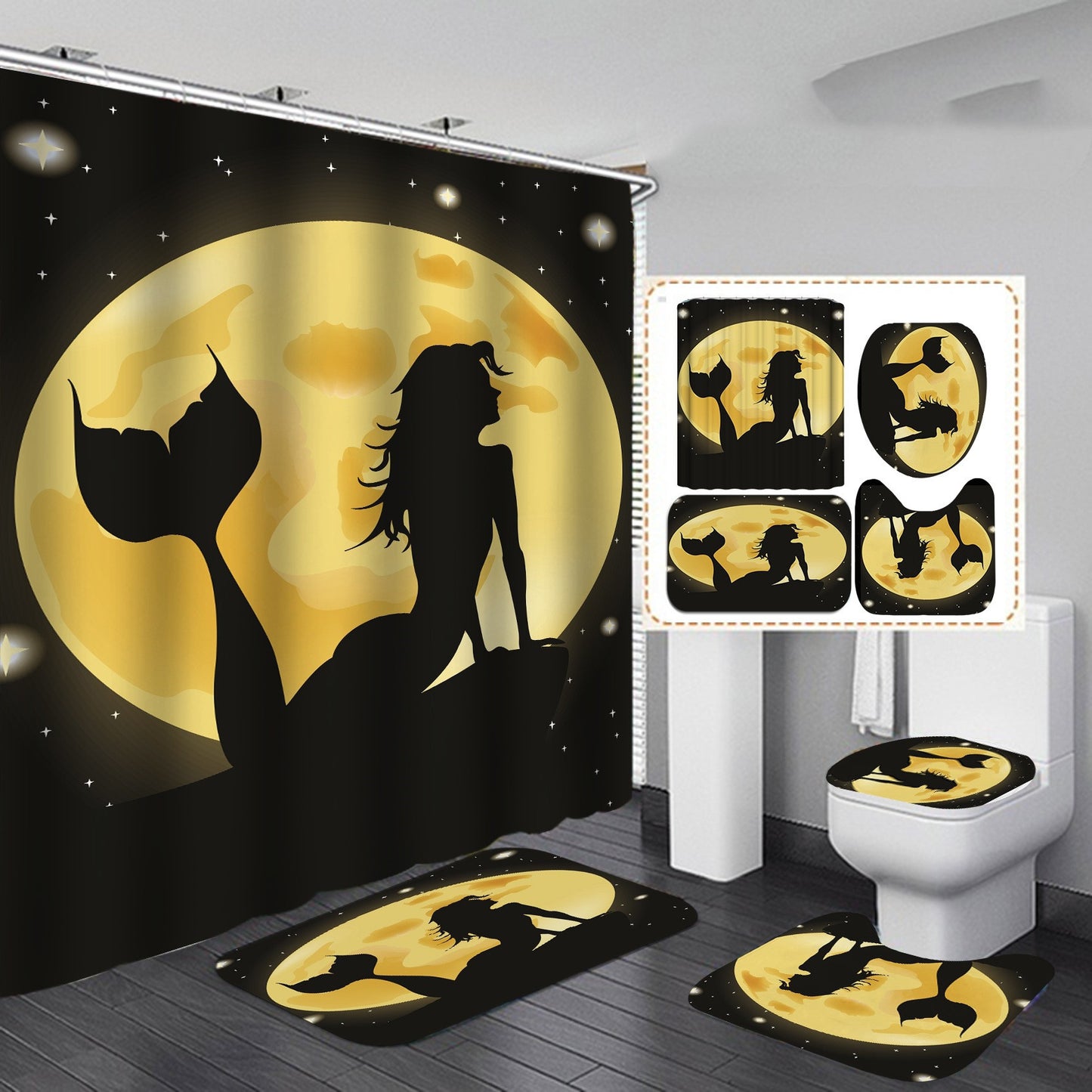 New Product Digital Printing Waterproof Polyester Shower Curtain - myrelevo