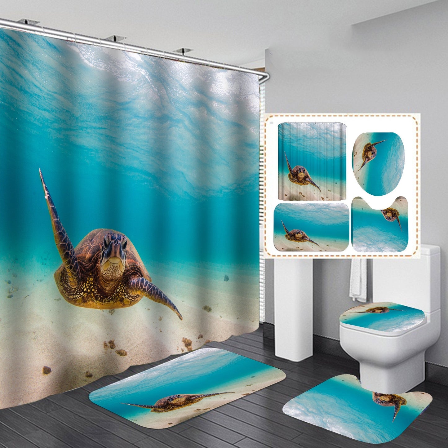 New Product Digital Printing Waterproof Polyester Shower Curtain - myrelevo