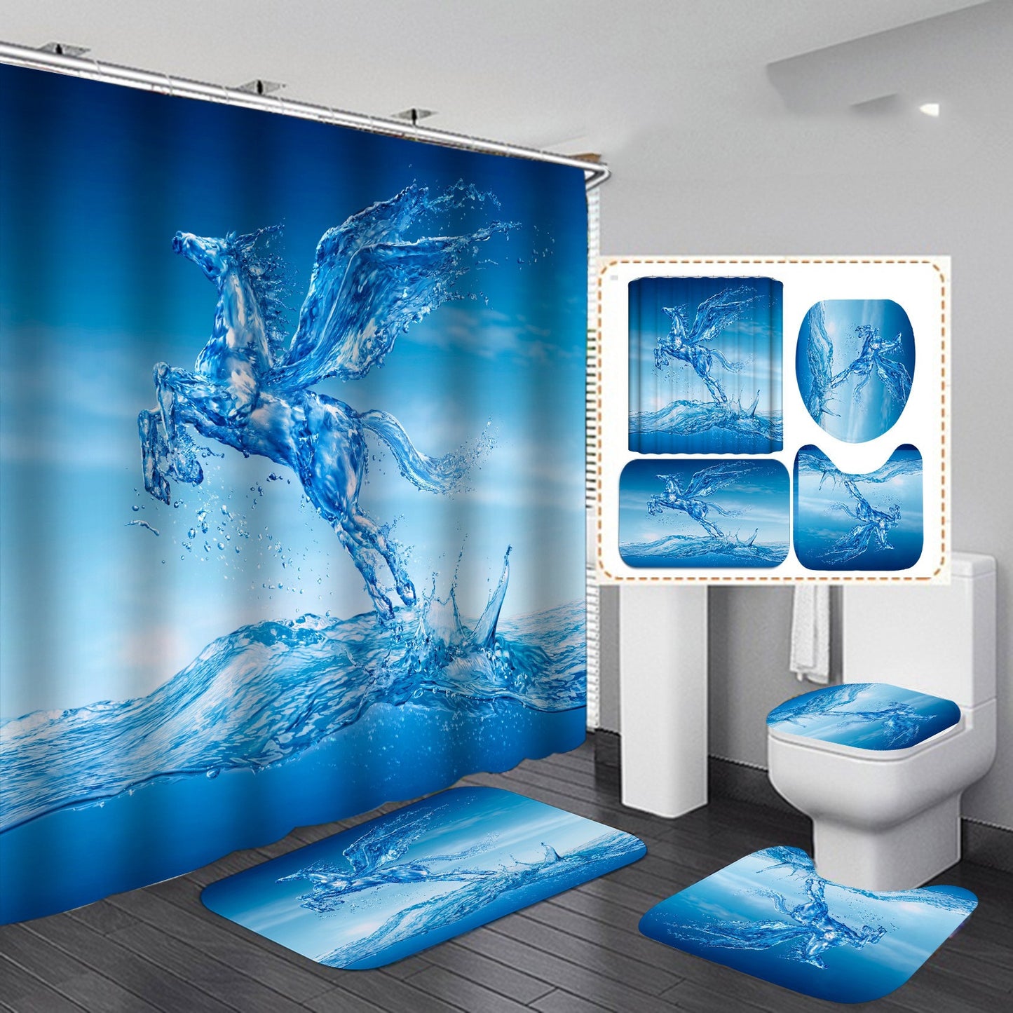 New Product Digital Printing Waterproof Polyester Shower Curtain - myrelevo