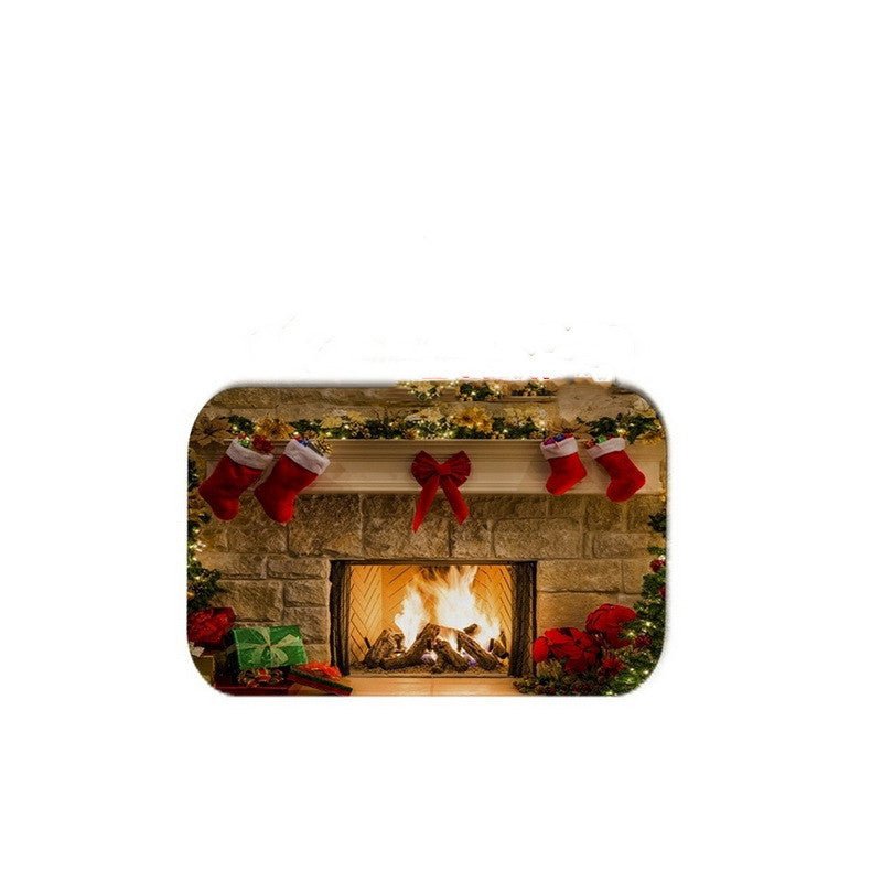 Christmas fireplace shower curtain - myrelevo