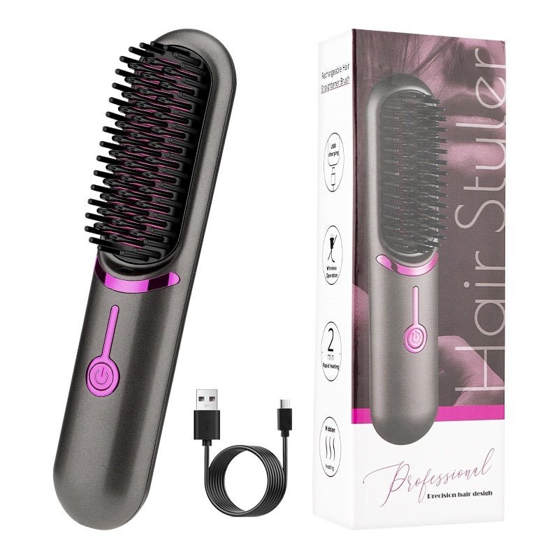 GlamGo™ Compact Ionic Hair Straightening Brush - myrelevo