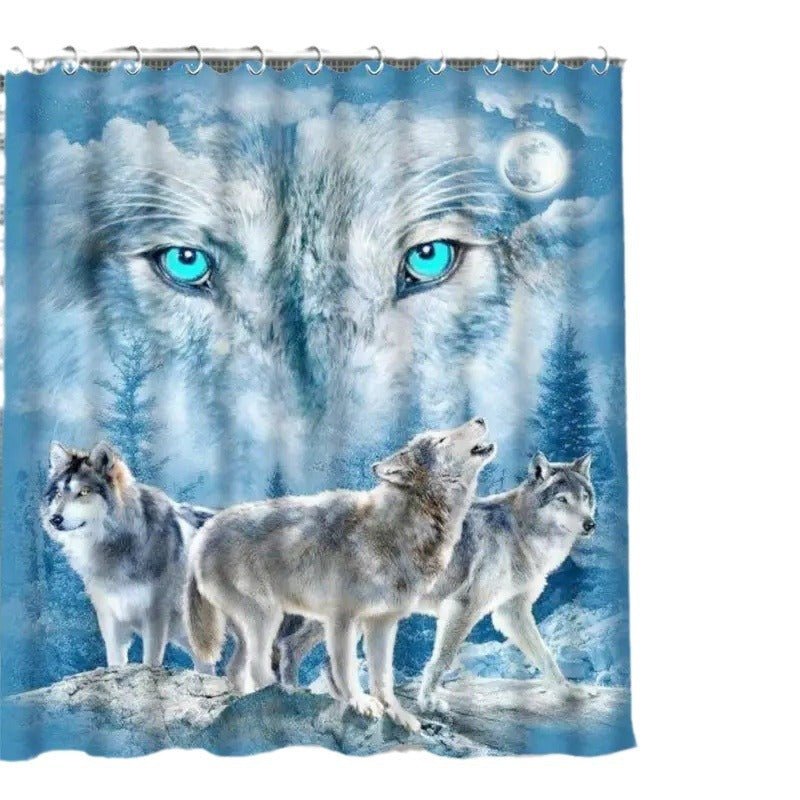 Line Winder Bathroom Polyester Shower Curtain Waterproof Peep - proof Partition Curtain Four - piece Set - myrelevo