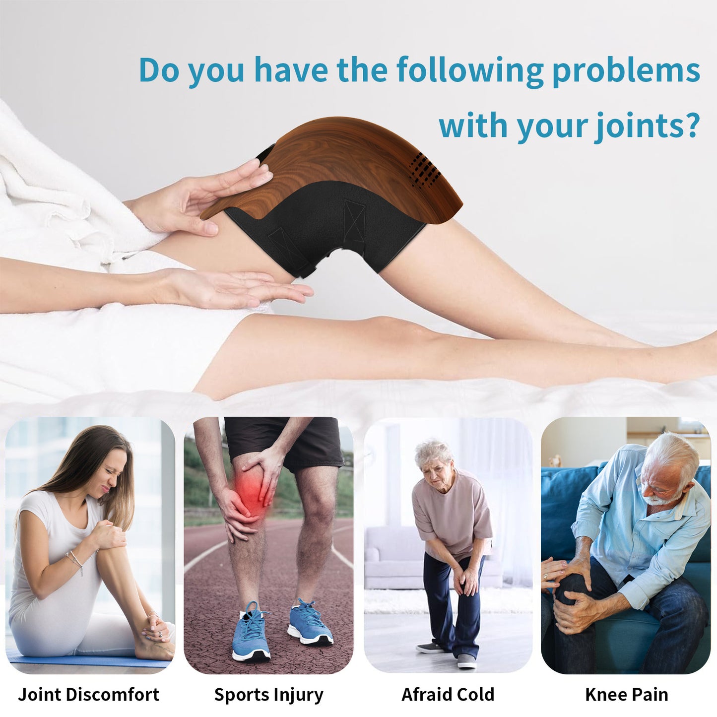 Pain Relief Infrared Laser Vibration Knee Massager - myrelevo